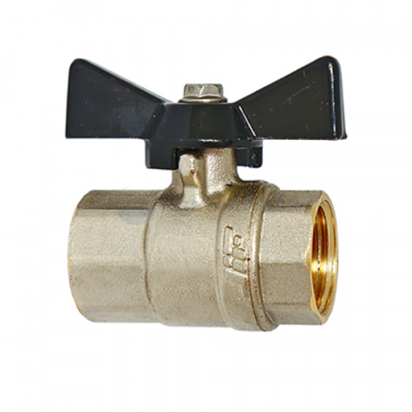 JIF 354 NB Кран шаровой 3/4, г/г, бабочка черная ручка