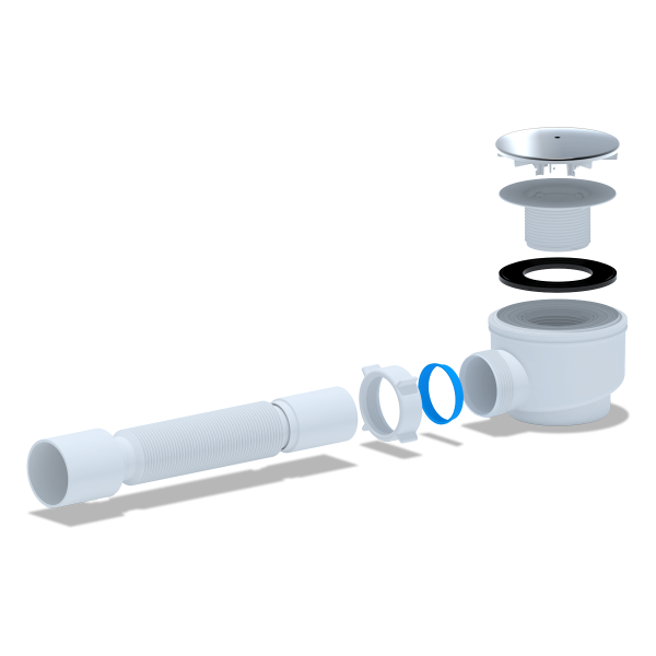Е515C Сифон Ани д/душ поддона 1 1/2"х60 с г/т 375*40/50 хром