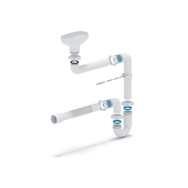 DR5015 Сифон Ани 1 1/2"х40 прям смещ с разр.струи с г/т 40*40/50