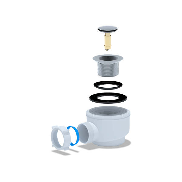 Е410CL Сифон Ани д/душ поддона 1 1/2"х50/60  хром клик-клак