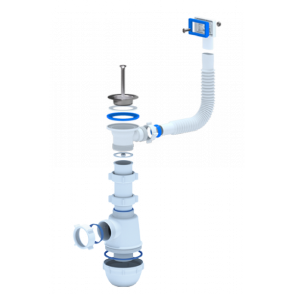 А0140S Сифон Ани Грот 1 1/2"*40 с гибким переливом