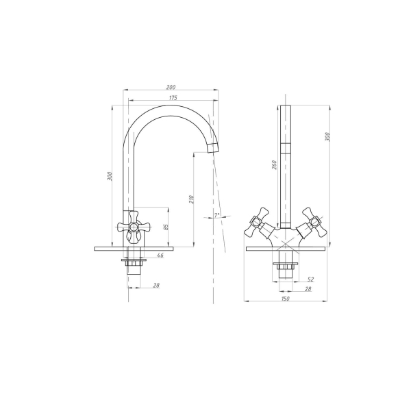 FZs-202-07 Смеситель FAUZT д/кухни