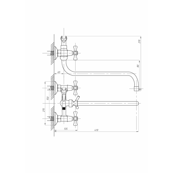FZs-428- 07 Смеситель FAUZT д/ванны с душем FZs-428- 07 Смеситель FAUZT д/ванны с душем