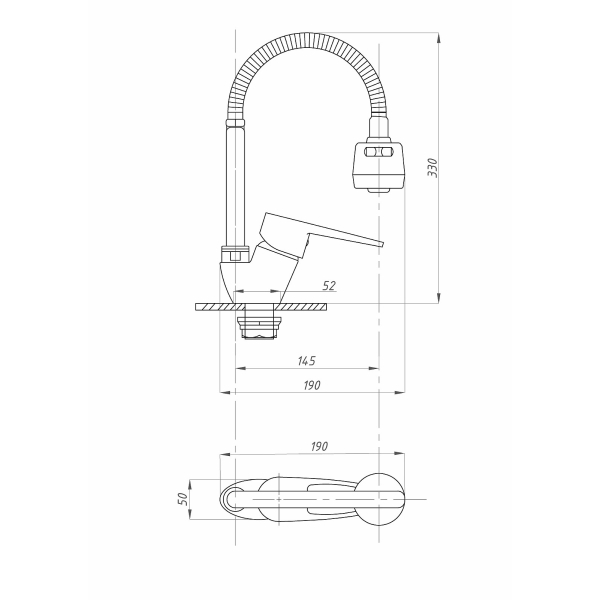 FZs-811-126 Смеситель FAUZT д/кухни гибкий излив