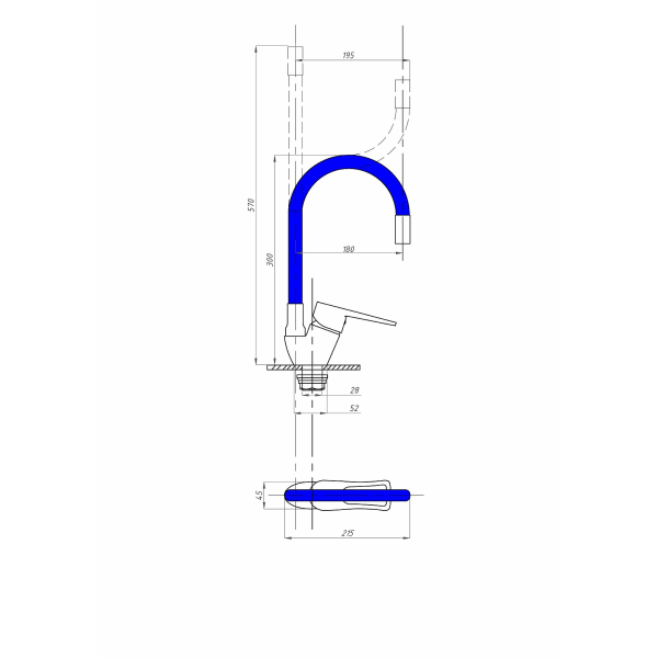Смеситель для кухонной мойки FZs-833-B129 Faust