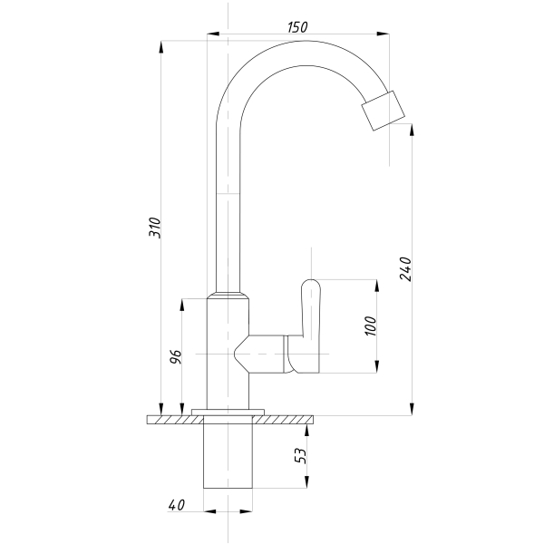 ПСМ-906-008 Смеситель МОНО лапка