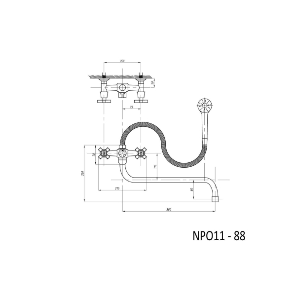 11-88 TSARSBERG Смеситель д/ванны