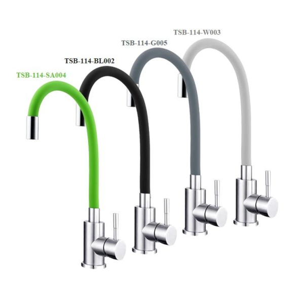 114-W003 TSARSBERG Смеситель д/кухни белый