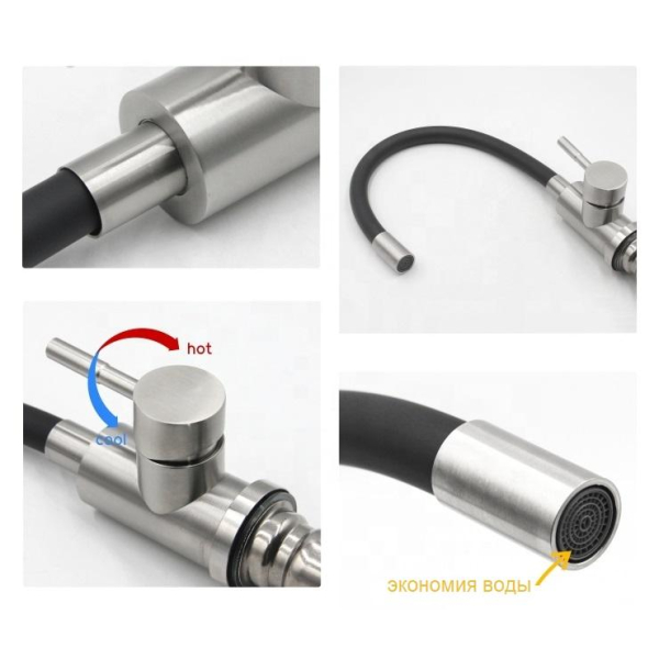 114-W003 TSARSBERG Смеситель д/кухни белый