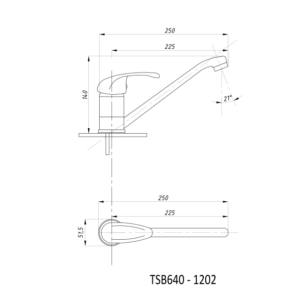 640-1202 TSARSBERG Смеситель д/кухни