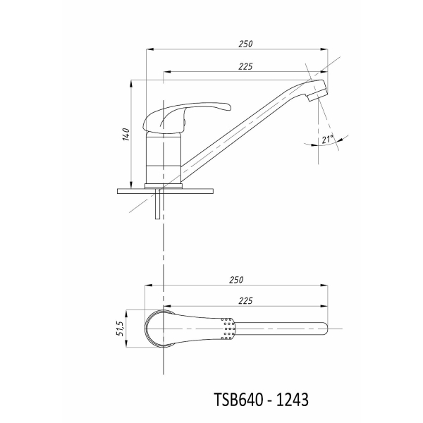 640-1243 TSARSBERG Смеситель д/кухни
