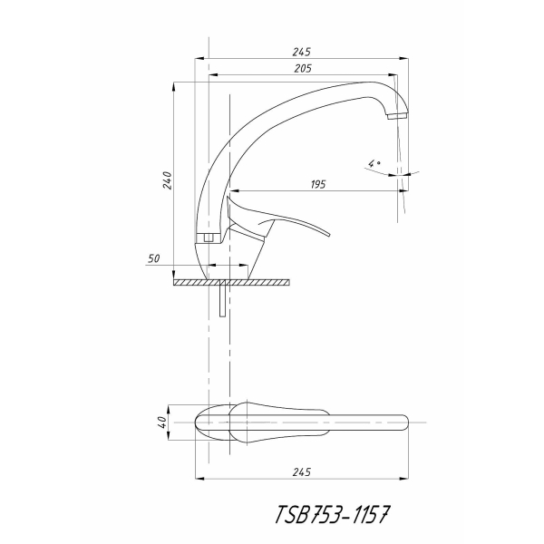 753-1157 TSARSBERG Смеситель д/кухни