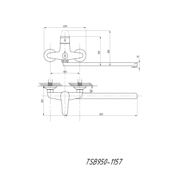 950-1157 TSARSBERG Смеситель д/ванны 950-1157 TSARSBERG Смеситель д/ванны