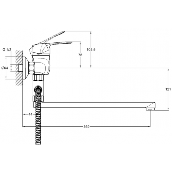 KLO7-B048 Glauf Смеситель для ванны 1 ручк