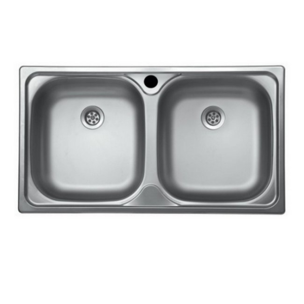 Мойка кух. EC-189 43,5*78 двойная (нерж.0,6), 3"1/2