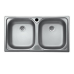 Мойка кух. EC-189 43,5*78 двойная (нерж.0,6), 3"1/2
