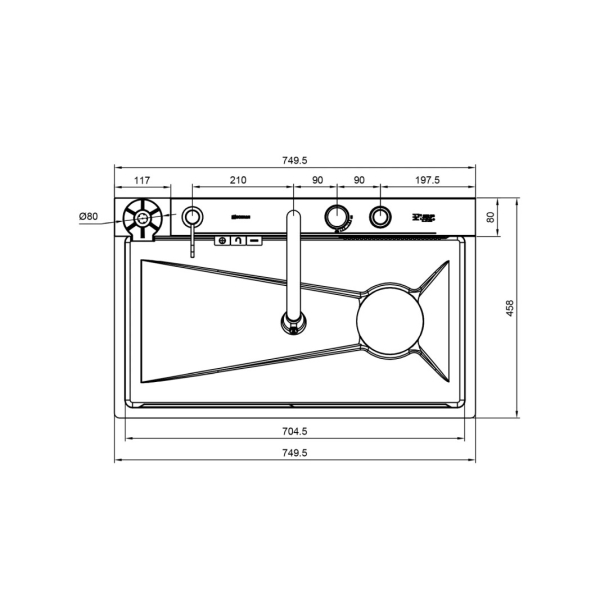 Мойка PSM 9952 GR многофункциональная из нержавеющей стали