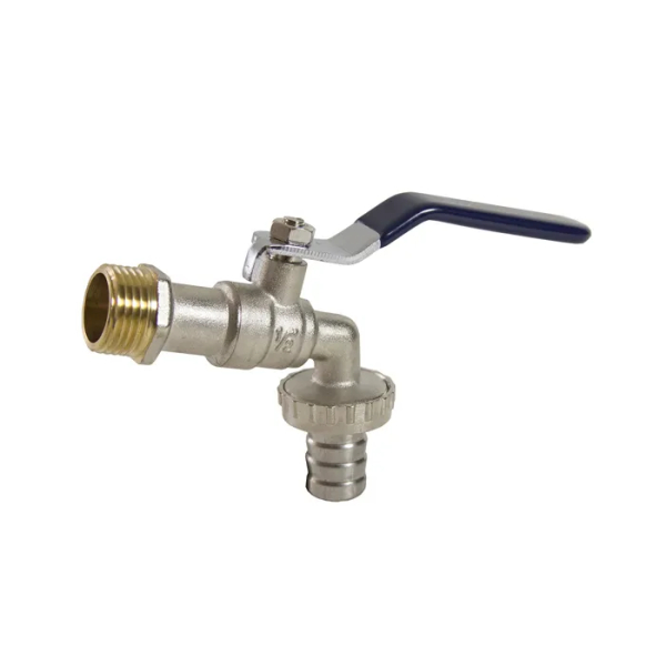 Кран шар  с носиком 1/2 ПСМ ник. BIBCOCK