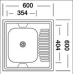 Мойка кух. EC-209М 60*60 правая чаша (нерж. 0,6); 1"1/2