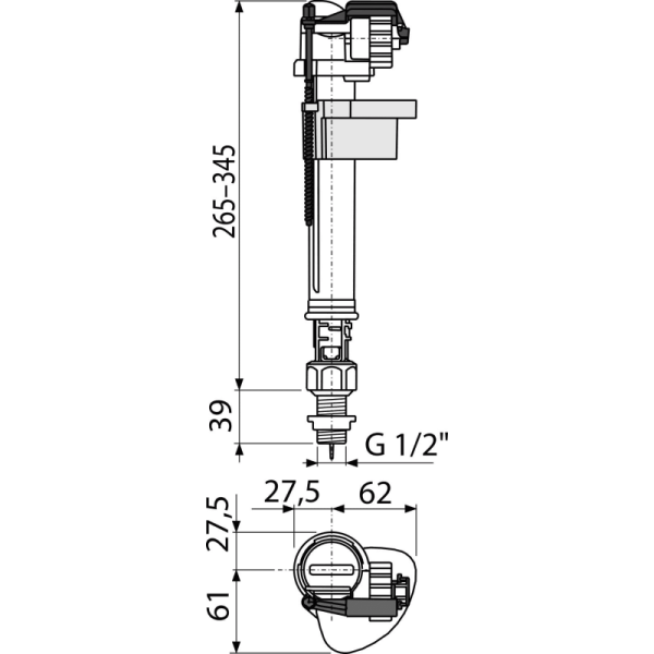 Впускной механизм с нижней подводкой A17-1/2"