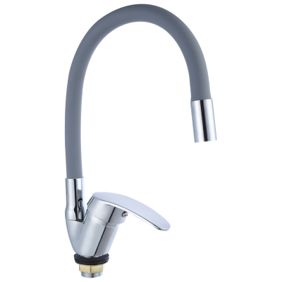 TSB-731-G05 TSARSBERG Смеситель д/ кухни  гибкий излив СЕРЫЙ (ручка пластик)