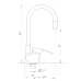TSB-731-G05 TSARSBERG Смеситель д/ кухни  гибкий излив СЕРЫЙ (ручка пластик)