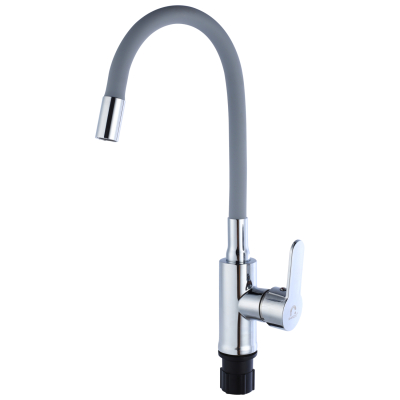 TSB-732-GR05 TSARSBERG Смеситель д/ кухни  гибкий излив СЕРЫЙ (ручка пластик)