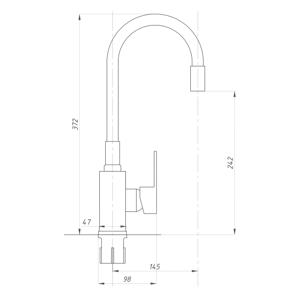 TSB-732-BL02 TSARSBERG Смеситель д/кухни черный (ручка пластик)