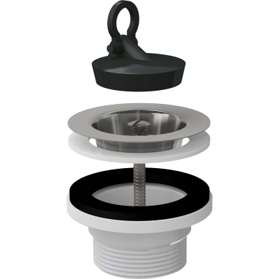 Донный клапан сифона для мойки 6/4" с нержавеющей peшeткой DN70 (A33)