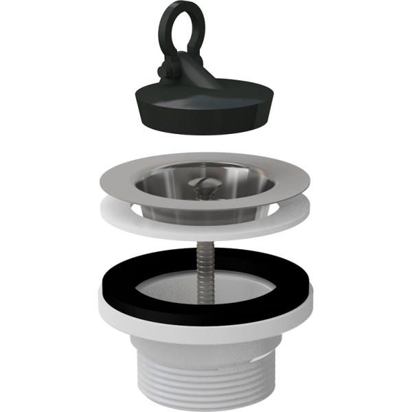 Донный клапан сифона для мойки 6/4" с нержавеющей peшeткой DN70 (A33)