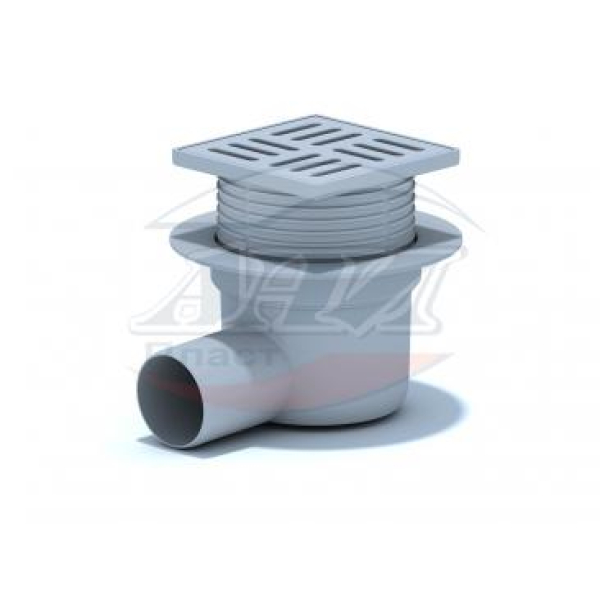 ТА5604 Трап гориз вып 50 с решеткой пластик 10*10