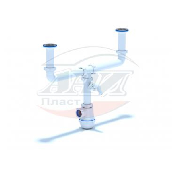 А4000 Сифон Ани Грот 1 1/2"*40 двойной разноуровневый с отводом для стиральной машины