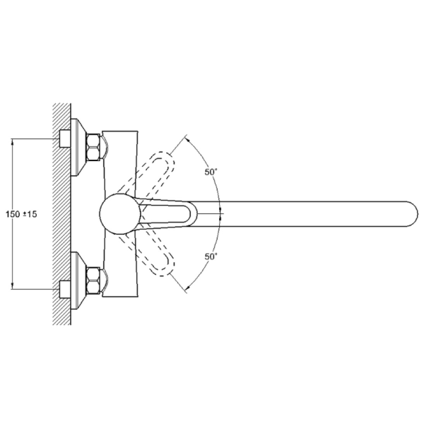 NUD6-A146 Glauf Смеситель для ванны с плоским поворотным изливом