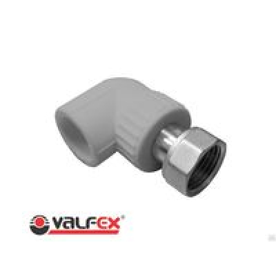 Угольник 20*1/2 с нак гайкой ПП Valfex СЕРЫЙ