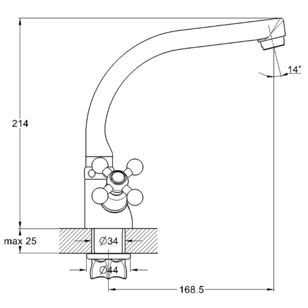 QTZ4-D827 Смеситель для кухни 2-х ручк