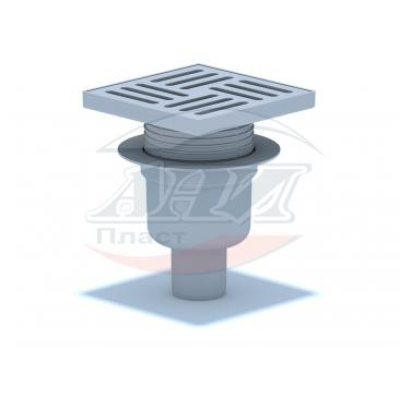 ТА5710 Трап вертик. рег. с вып. 50мм, с пласт. реш. 150*150