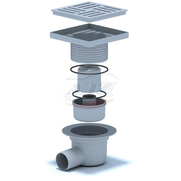 ТА5610 Трап гориз. рег. с вып. 50мм, с пласт. реш. 150*150