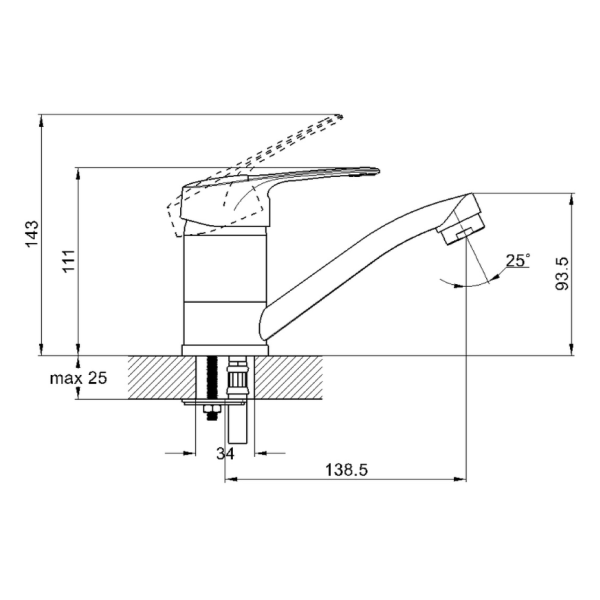 4Р4-B048 Смеситель кор излив 4Р4-B048 Смеситель кор излив