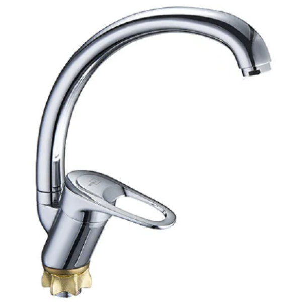 KAD4-А043 Смеситель для раковины, керамический картридж Ф40, крепление на гайке, хром Solone