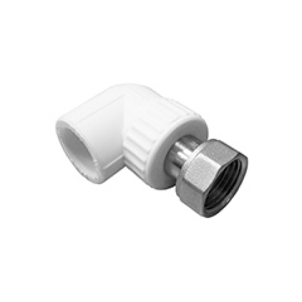 Угольник 20*3/4 с нак гайкой ПП Valfex БЕЛЫЙ