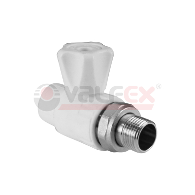 Кран шар 20*1/2 д/радиатора прямой ПП Valfex БЕЛЫЙ