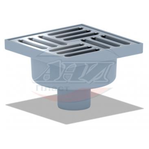 ТQ5212 Трап вертик. н/р с вып. 50мм, с нерж. реш. 150*150 сухой