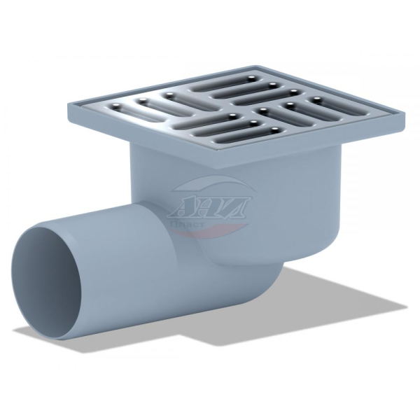 ТQ5102 Трап гориз. н/р с вып. 50мм, с нерж. реш. 100*100 сухой