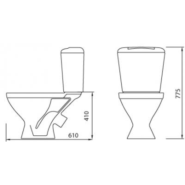 Унитаз компакт Универсал NEW кнопка, нижн подводка + сиденье