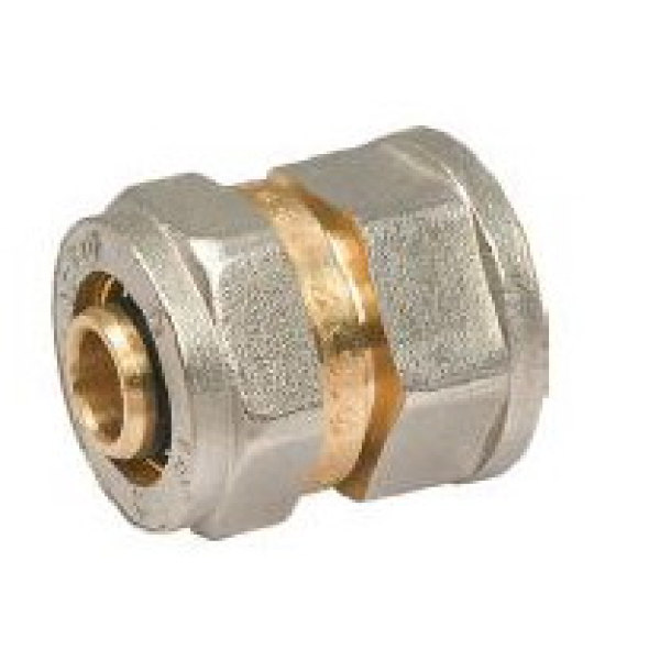 Фитинг прямой 16х1/2''F ц/г латунн.никел.