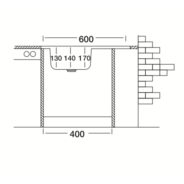 Мойка кух. S-409 60*60 правая чаша