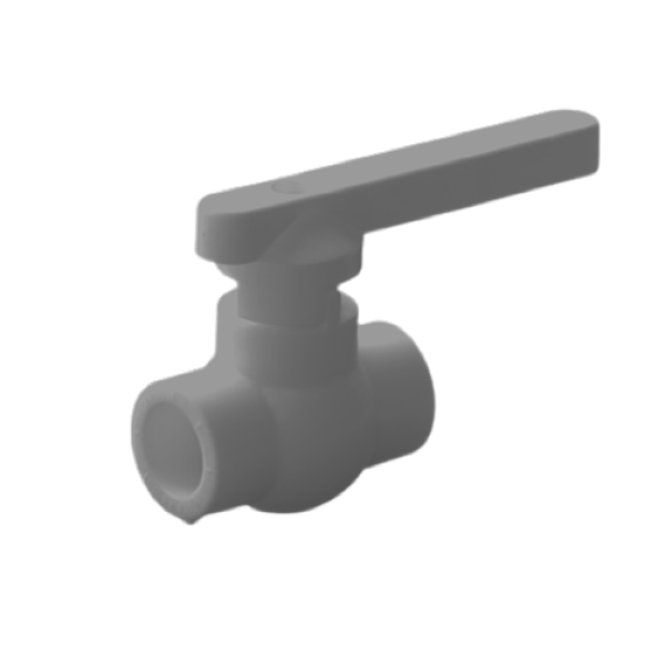 Кран пласт. шаровой полнопрох. 25 PPR (Серый)