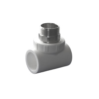 Тройник комб. 20*1/2 с нар. резьбой PPRC (Белый)