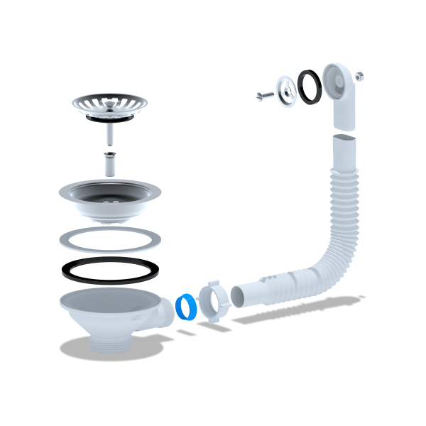 N320S Гибкий перелив Ани для мойки 3 1/2" с круглым вертикальным корпусом