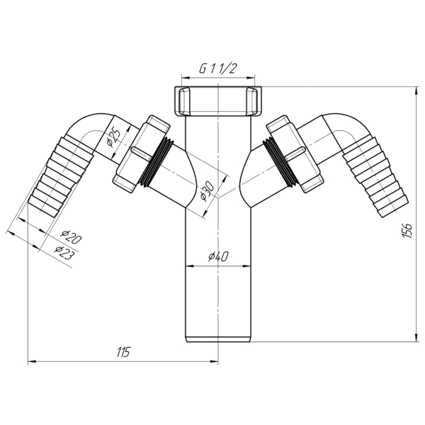 М145 Отвод для стиральной и посудомоечной машины
